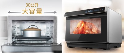 Panasonic 推出蒸气烘烤箱 NU-SC300BPMQ庞大容量无论是蛋糕或是整只鸡都能入内烹烤，非常方便。