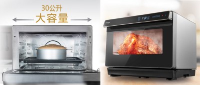 Panasonic 推出蒸气烘烤箱 NU-SC300BPMQ庞大容量无论是蛋糕或是整只鸡都能入内烹烤,非常方便。