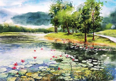 太平湖系列：湖上红莲。