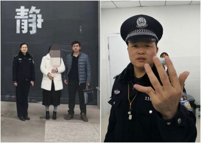 王妇拗断交警手指，被警方刑拘。